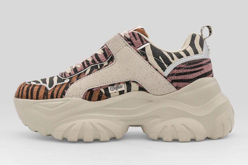 Buffalo Bliss Animal Print Sneakers Μπεζ, Διάφορα Χρώματα