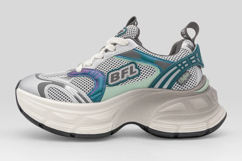 Buffalo Ridr One Γυναικεία Sneakers Ασημί, Μπλε, Πράσινα