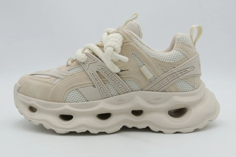 Buffalo Malaga Lace Γυναικεία Sneakers Μπεζ