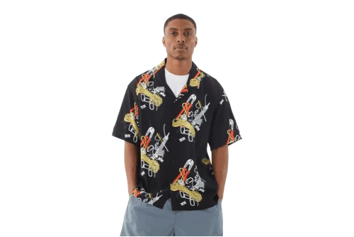 Huf Skidrokyo S-S Resort Top Πουκάμισο Κοντομάνικο Ανδρικό (BU00201 BLACK)