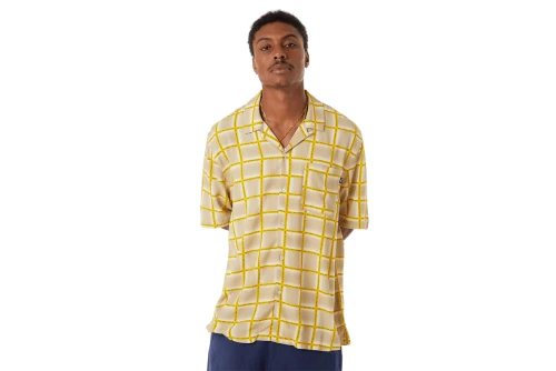 Huf Flynn S-S Resort Πουκάμισο Κοντομάνικο Ανδρικό (BU00233 MUSTARD)