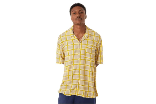 Huf Flynn S-S Resort Πουκάμισο Κοντομάνικο Ανδρικό (BU00233 MUSTARD)