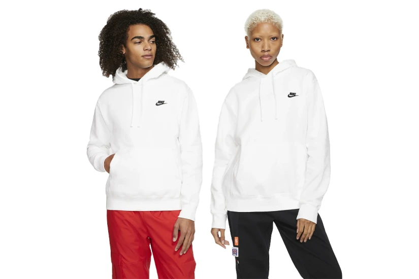 Nike Sportswear Club Fleece Ανδρικό Φούτερ Με Κουκούλα Λευκό