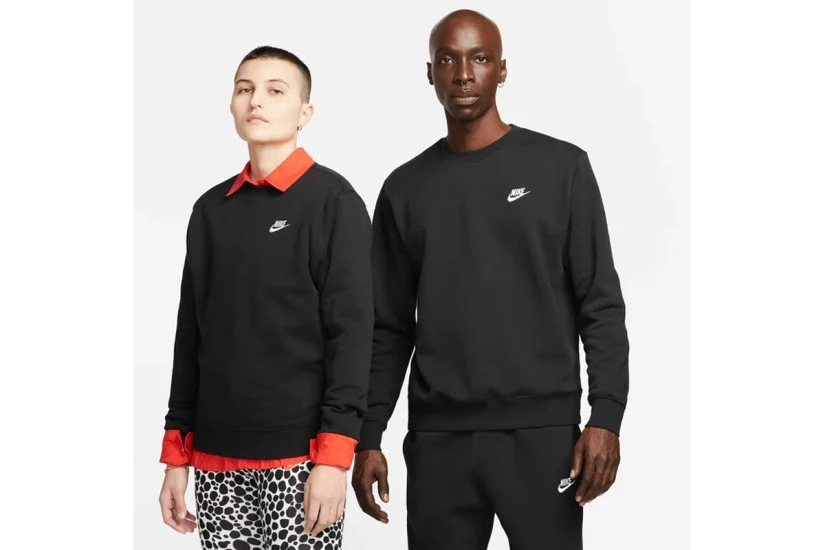Nike Sportswear Club Fleece Ανδρική Μακρυμάνικη Μπλούζα Μαύρη
