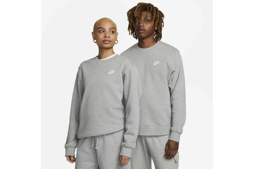 Nike Sportswear Club Fleece Ανδρική Μακρυμάνικη Μπλούζα Γκρι