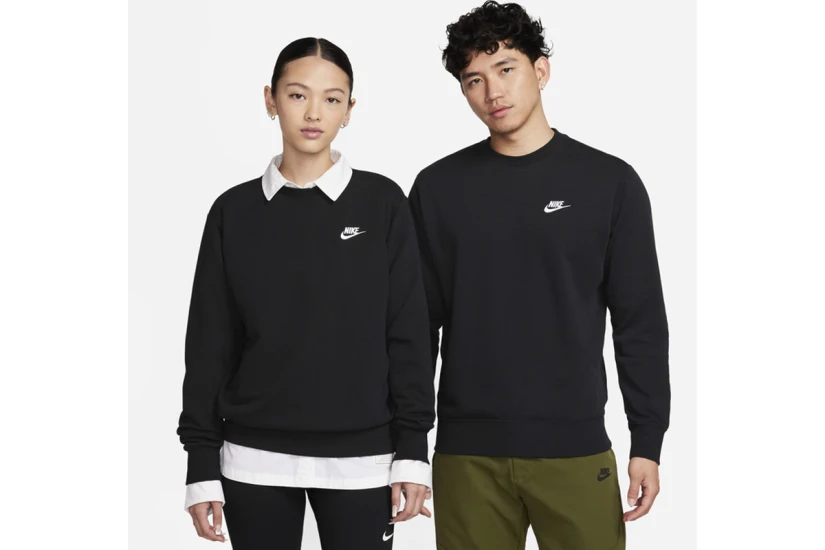 Nike Sportswear Club Ανδρικό Φούτερ με Λαιμόκοψη Μαύρο