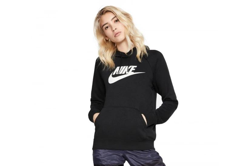 Nike Sportswear Essential Γυναικείο Φούτερ με Κουκούλα Μαύρο