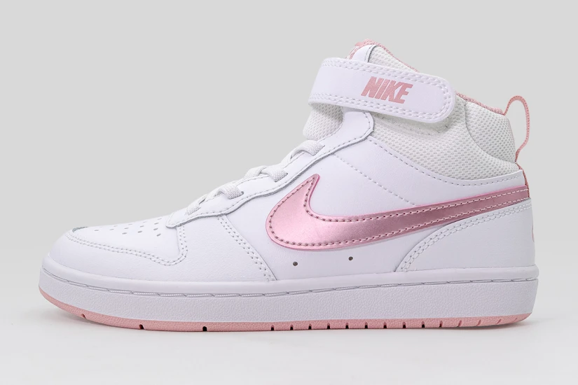 Nike Court Borough Mid 2 Παιδικά Sneakers Λευκά, Ροζ