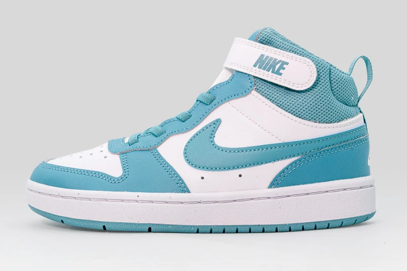 Nike Court Borough Mid 2 Παιδικά Sneakers Λευκά, Πετρόλ
