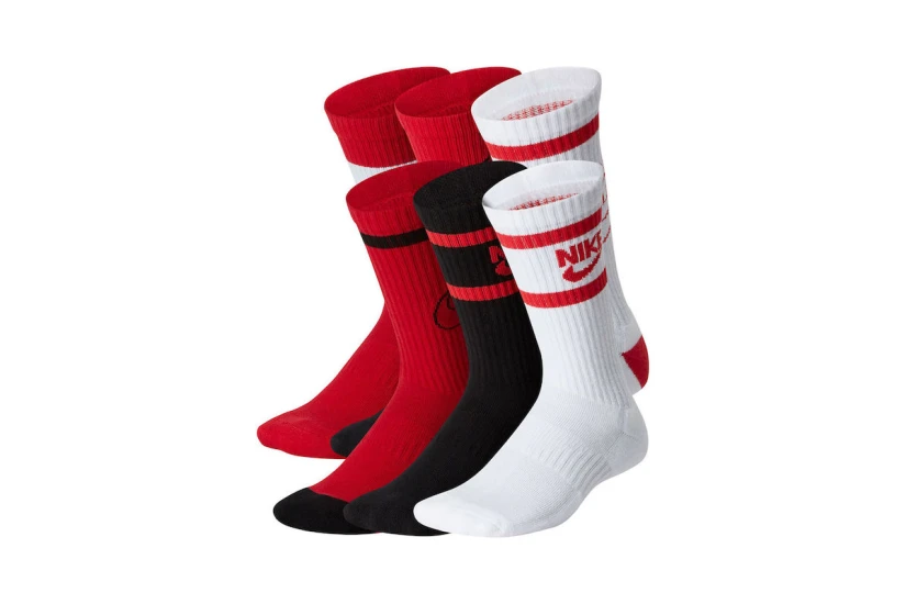 Nike Dri-FIT Everyday Cushioned Ψηλές Κάλτσες Λευκές, Κόκκινες, Μαύρες 6 Ζευγάρια