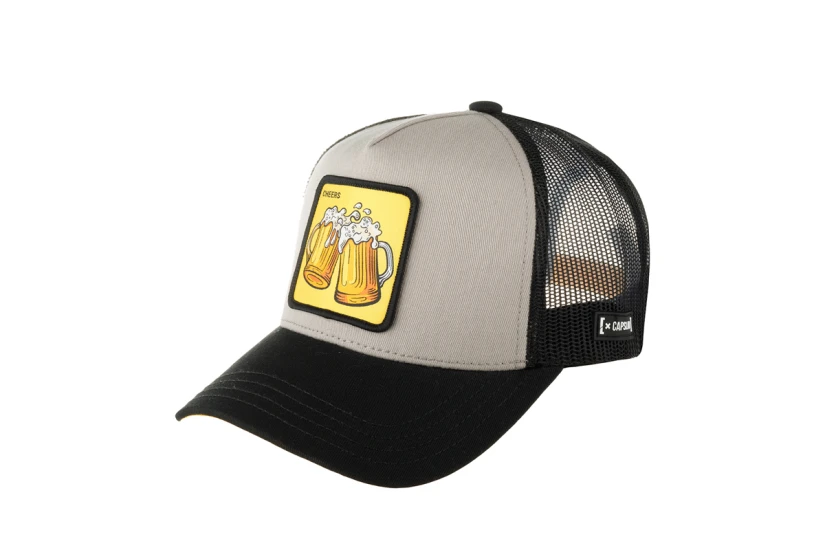 Capslab Cheers Trucker Καπέλο Snapback Μαύρο, Γκρι, Κίτρινο