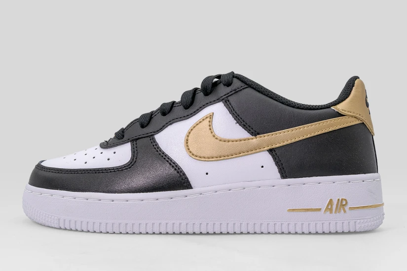 Nike Air Force 1 Sneakers Μαύρα, Χρυσά, Λευκά