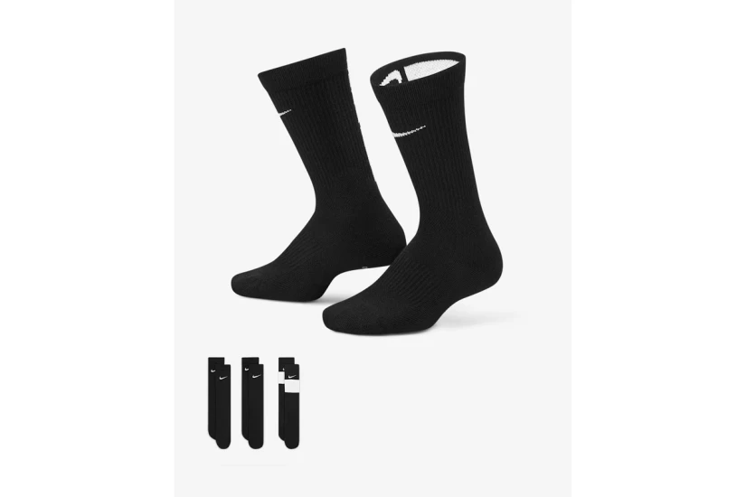 Nike Elite Basketball Dri-FIT Ψηλές Κάλτσες Μαύρες 3 Ζευγάρια