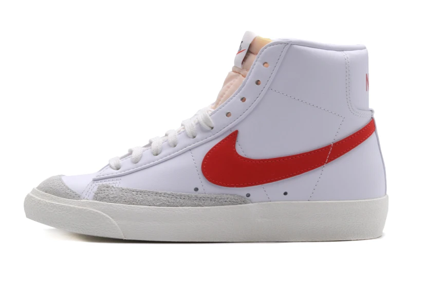 Nike Blazer Mid 77 Unisex Sneakers Λευκά, Κόκκινα, Γκρι