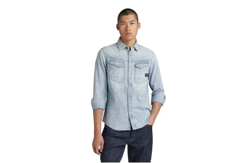G-Star Slim Denim  Πουκάμισο Μακρυμάνικο Ανδρικό (D23616-D252-G342 SUN FADED BLU)
