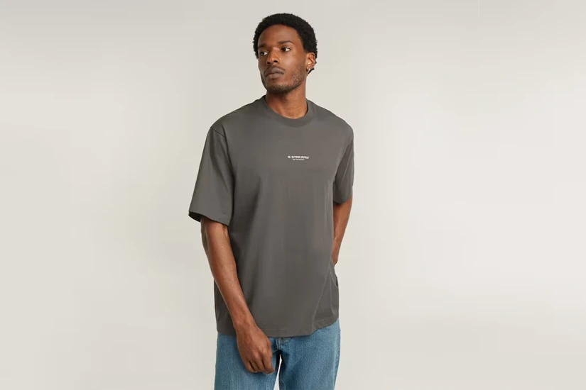 G-Star Center Chest Boxy R Κοντομάνικο T-Shirt Γκρι Σκούρο