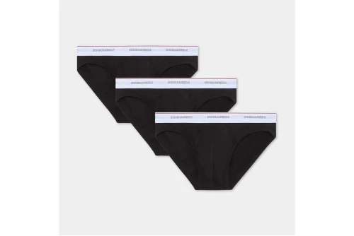 Dsquared2 Basic Cotton Stretch Εσώρουχο Σλιπ 3-Τεμάχια (DCX300060 00113)