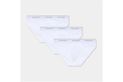 Dsquared2 Basic Cotton Stretch Εσώρουχο Σλιπ 3-Τεμάχια (DCX300060 98412)
