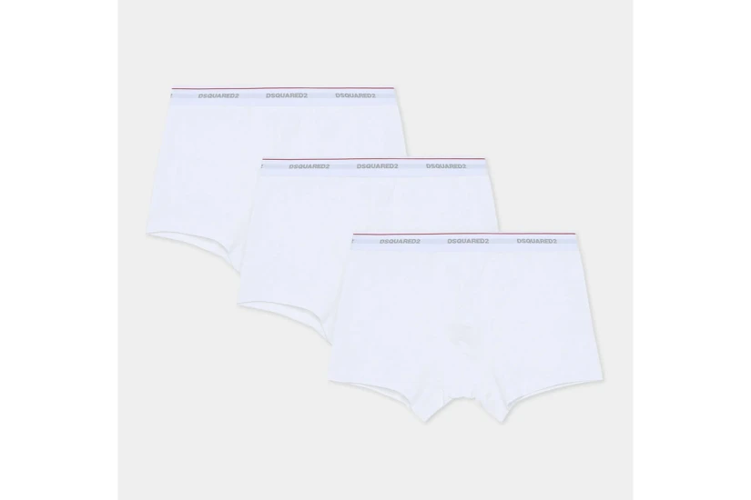 Dsquared2 Basic Ανδρικά Εσώρουχα Boxer Λευκά Small 3 Τεμάχια