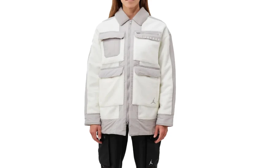 Jordan Cozy Girl Γυναικείο Jacket Λευκό, Γκρι