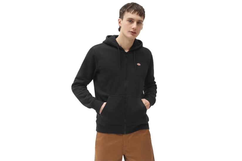 Dickies Oakport Ανδρική Βαμβακερή Ζακέτα με Κουκούλα Μαύρη