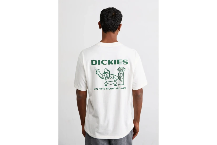 Dickies Burns Ανδρικό Κοντομάνικο T-Shirt Εκρού