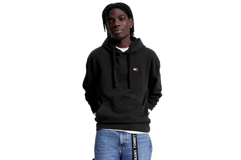 Tommy Jeans Ανδρικό Φούτερ με Κουκούλα Μαύρο