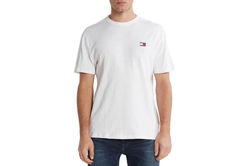 Tommy Jeans Badge Tee Ανδρικό Κοντομάνικο T-Shirt Λευκό