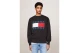 Tommy Jeans Relaxed Big Flag Crew Neck Μακρυμάνικη Μπλούζα Μαύρη