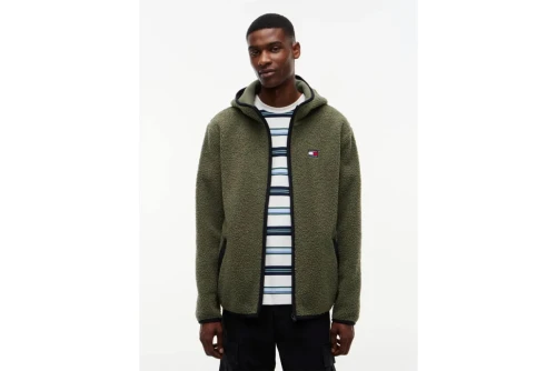 Tommy Jeans Badge Teddy Ζακέτα Sherpa Ανδρική (DM0DM19224 M04)