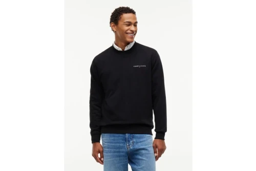 Tommy Jeans Linear Logo Embroidery Fleece Μπλούζα Με Λαιμόκοψη Ανδρική (DM0DM20249 BDS)