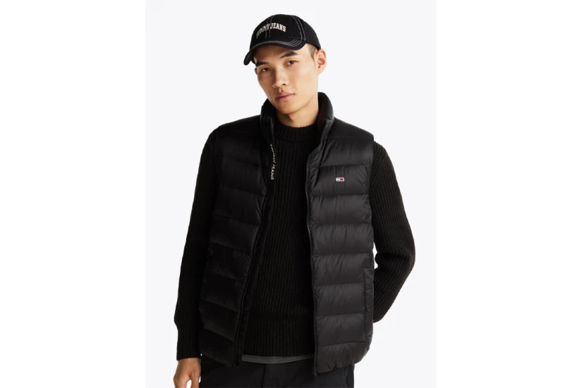 Tommy Jeans LT Down Ανδρικό Αμάνικο Μπουφάν Μαύρο