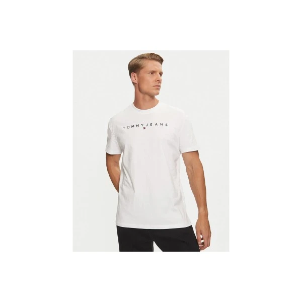 Tommy Jeans Linear Logo Embroidery Jersey T-Shirt Ανδρικό (DM0DM20744 YBR)