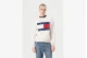Tommy Jeans Melange Flag Crew Ανδρική Μακρυμάνικη Μπλούζα Εκρού