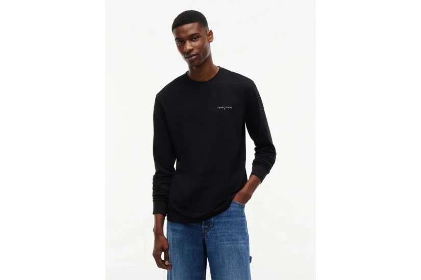 Tommy Jeans Linear Logo Slim Μπλούζα Με Λαιμόκοψη Ανδρική (DM0DM21594 BDS)