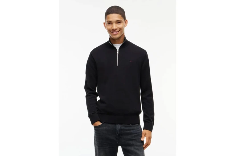 Tommy Jeans Flag Lightweight Slim Πουλόβερ Με Φερμουάρ Ανδρικό (DM0DM21654 BDS)
