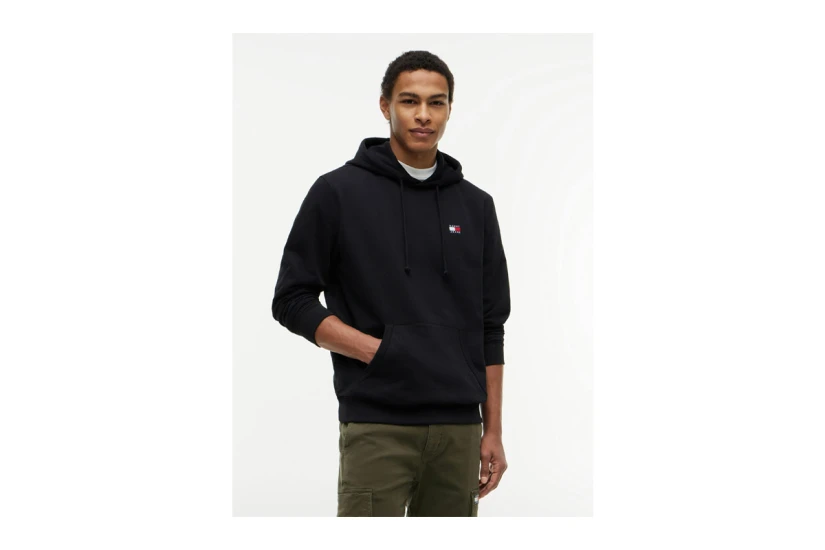 Tommy Jeans Brushed Fleece Ανδρικό Φούτερ με Κουκούλα Μαύρο