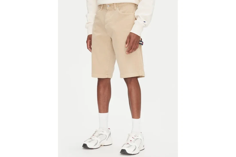 Tommy Jeans Jamie Canvas Carpenter Ανδρική Casual Βερμούδα Μπεζ