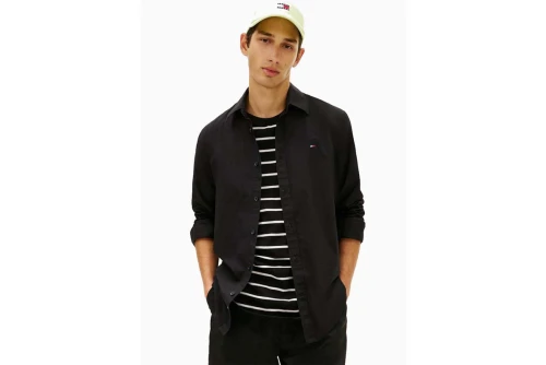Tommy Jeans Flag Embroidery Poplin Πουκάμισο Μακρυμάνικο Ανδρικό (DM0DM22026 BDS)