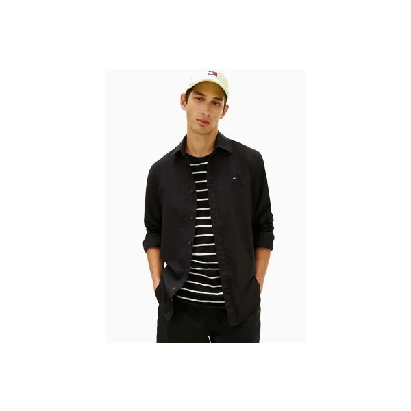 Tommy Jeans Flag Embroidery Poplin Πουκάμισο Μακρυμάνικο Ανδρικό (DM0DM22026 BDS)