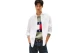 Tommy Jeans Flag Embroidery Poplin Ανδρικό Μακρυμάνικο Πουκάμισο Εκρού