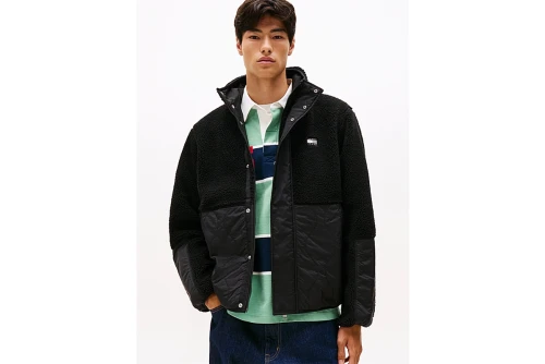 Tommy Jeans Quilted Teddy Relaxed Μπουφάν Fleece Ανδρικό (DM0DM22066 BDS)