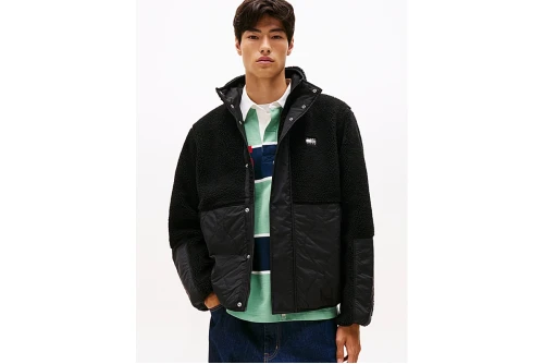 Tommy Jeans Quilted Teddy Relaxed Μπουφάν Fleece Ανδρικό (DM0DM22066 BDS)