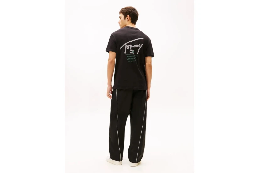 Tommy Jeans Signature Back Logo Ανδρικό Κοντομάνικο T-Shirt Μαύρο