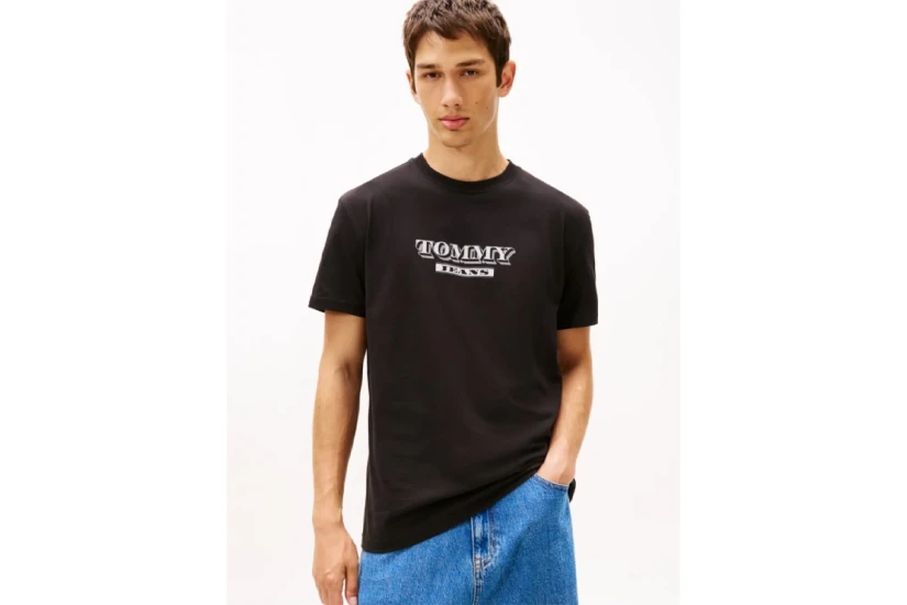 Tommy Jeans Bills Font Ανδρικό Κοντομάνικο T-Shirt Μαύρο