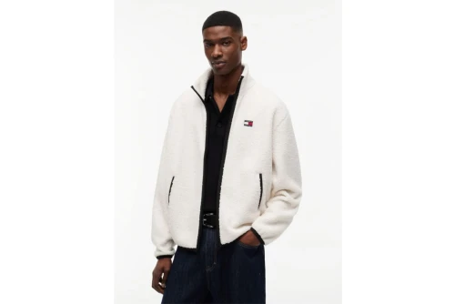 Tommy Jeans Badge Teddy Relaxed Ζακέτα Sherpa Ανδρική (DM0DM22345 AEF)