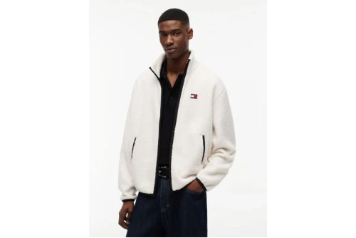 Tommy Jeans Badge Teddy Relaxed Ζακέτα Sherpa Ανδρική (DM0DM22345 AEF)