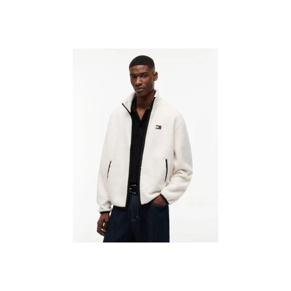 Tommy Jeans Badge Teddy Relaxed Ζακέτα Sherpa Ανδρική (DM0DM22345 AEF)