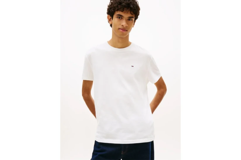 Tommy Jeans Small Flag Ανδρικό Κοντομάνικο T-Shirt Λευκό