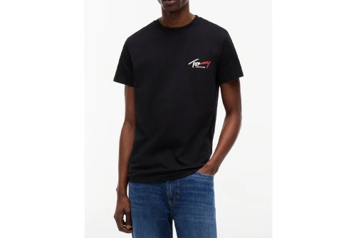 Tommy Jeans Signature Logo Slim Jersey T-Shirt Ανδρικό (DM0DM22538 BDS)